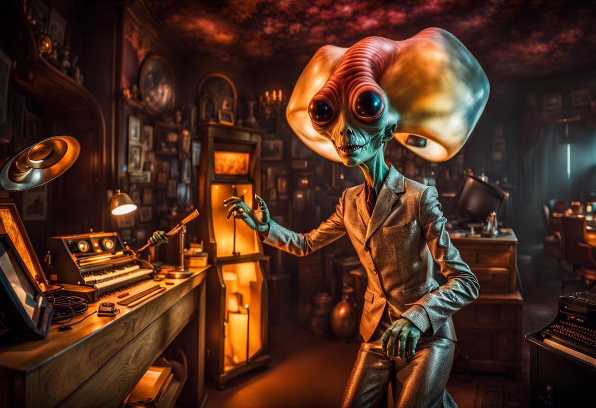 Extravagant Alien Characters in a Cosmic Dreamscape