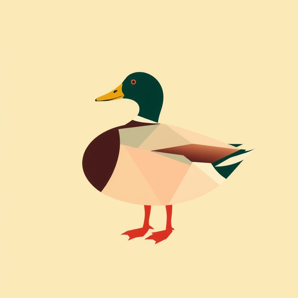 Minimalist Mallard Duck Pop Art Screen Print