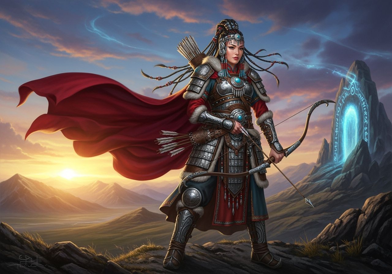 Fantasy Image of a Powerful Mongolian Beauty