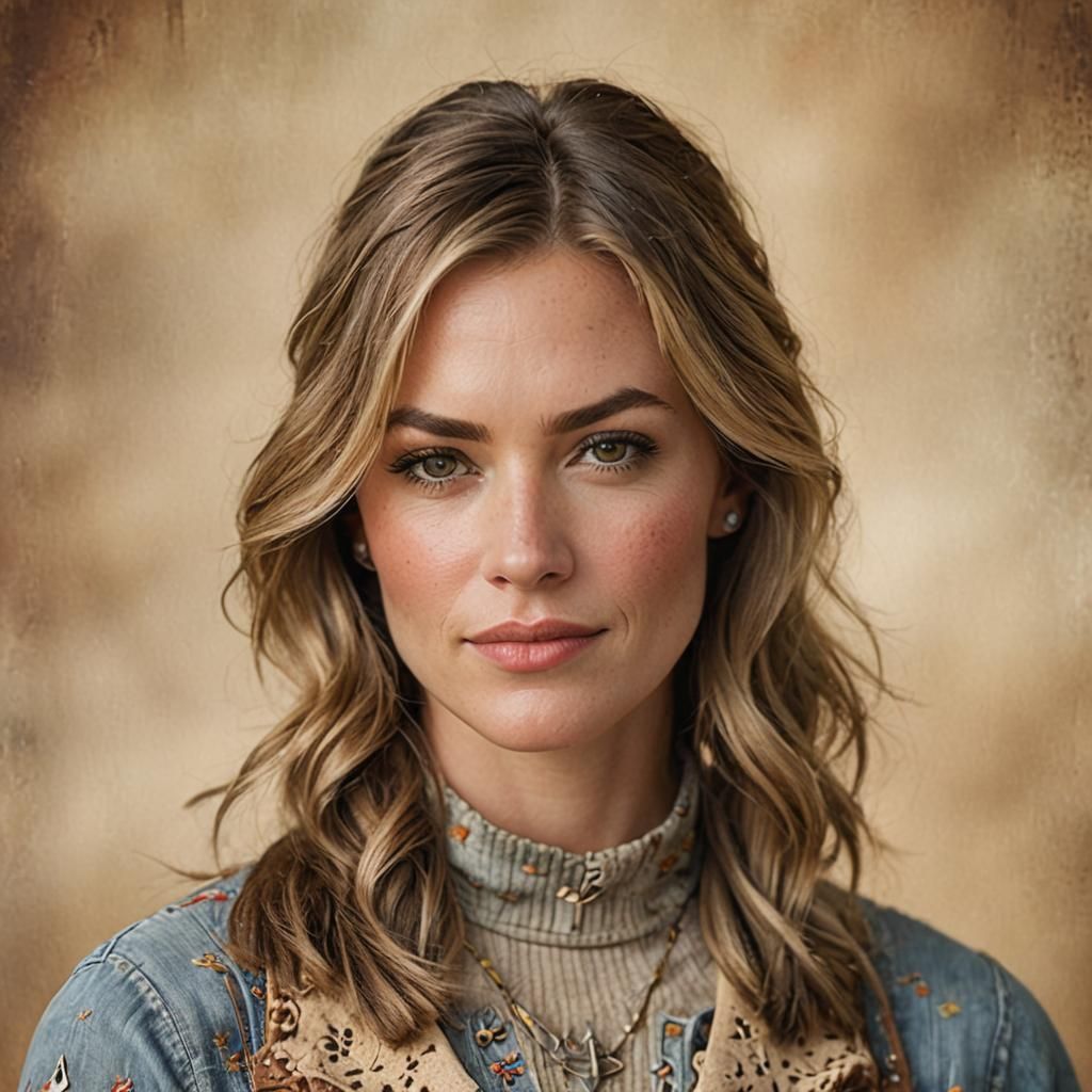 Lainey Wilson Cowgirl Portrait in National Geographic Style