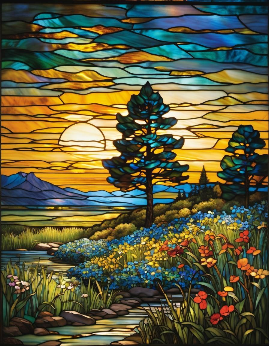 Stained Glass in Art Nouveau Style