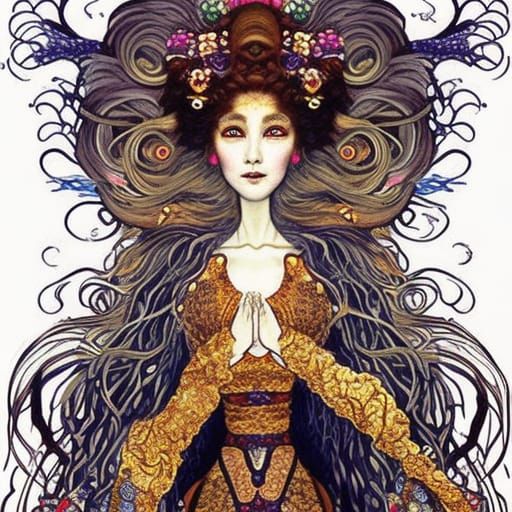 Lion Dancer Girl in Storybook Illustration Style