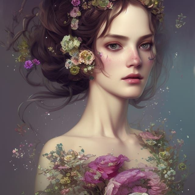 Gorgeous Princess Portrait in Art Nouveau Style