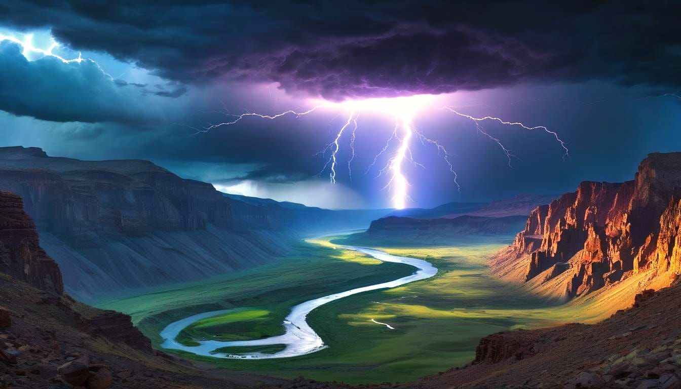 Glowing Alien Orb Unleashes Lightning Storm