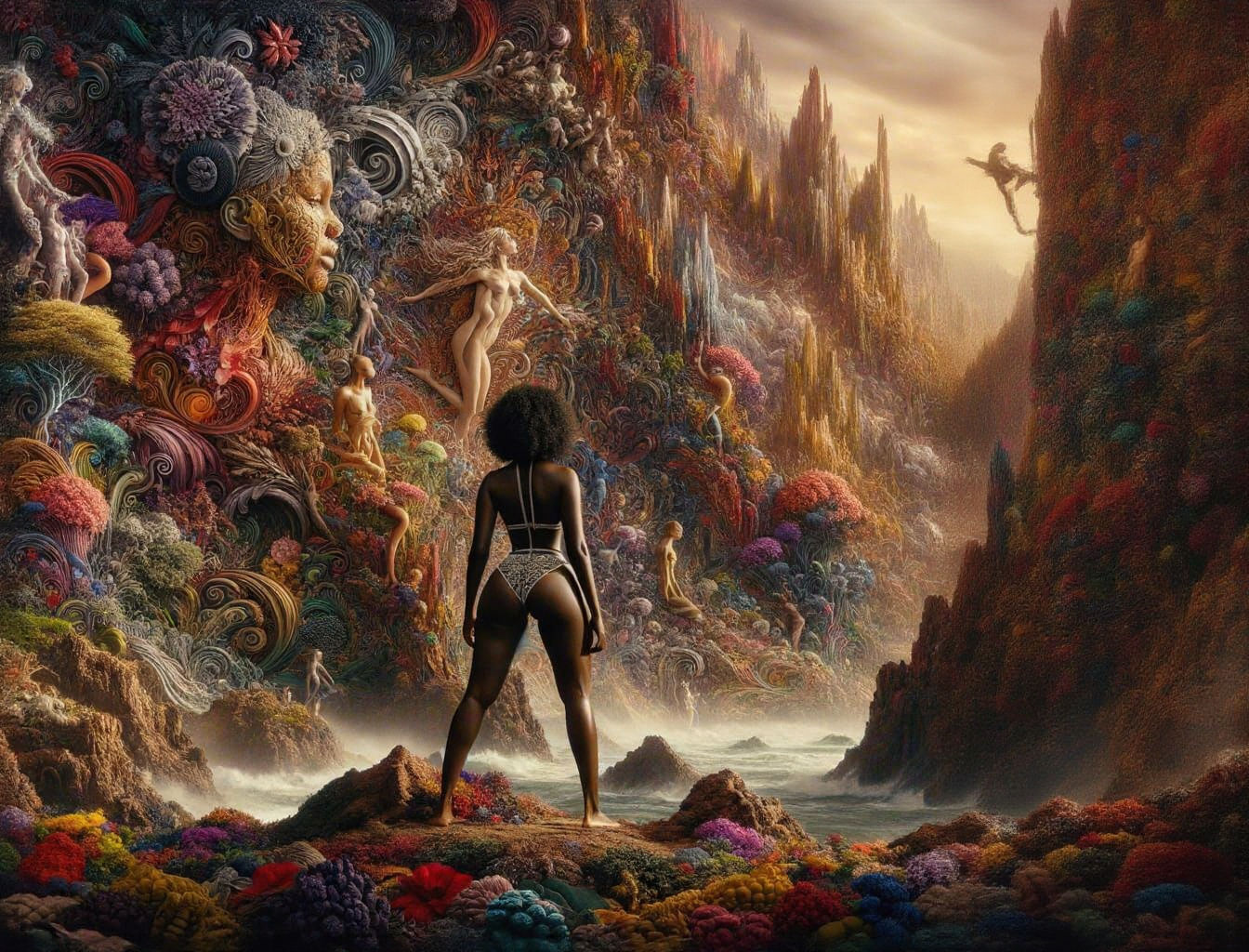 African Goddess in Majestic Landscape