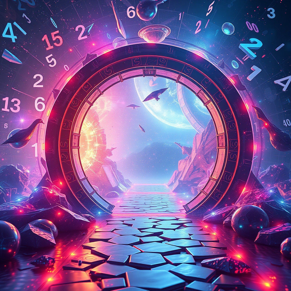 Transparent Quantum Time Portal in Detailed Matte Painting