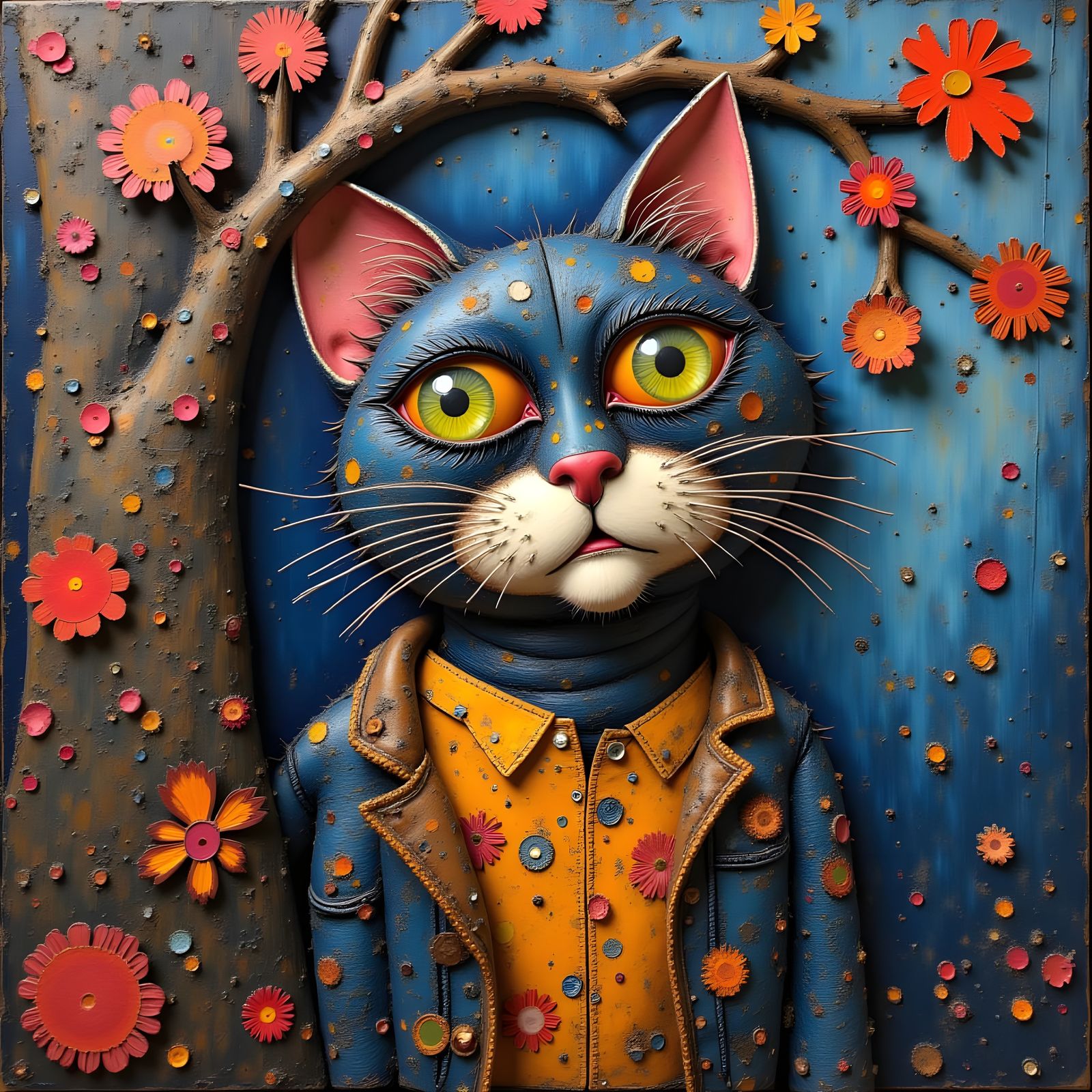 Cat with Pretty Eyes in a Tree