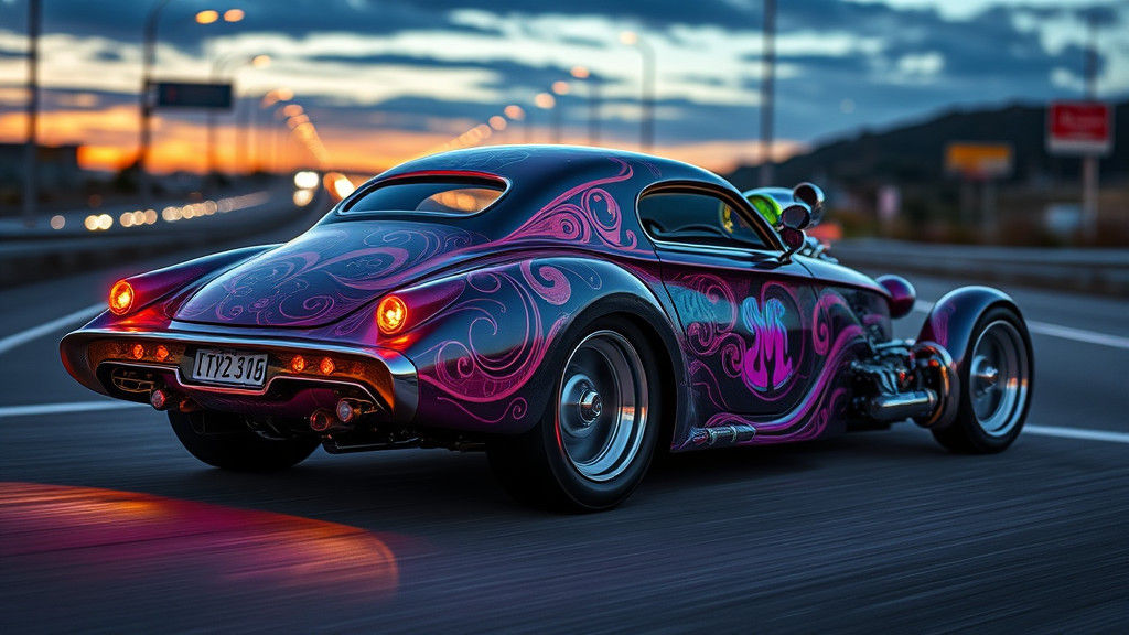 Sleek Gasser with Manga Graphics and Chrome Accents