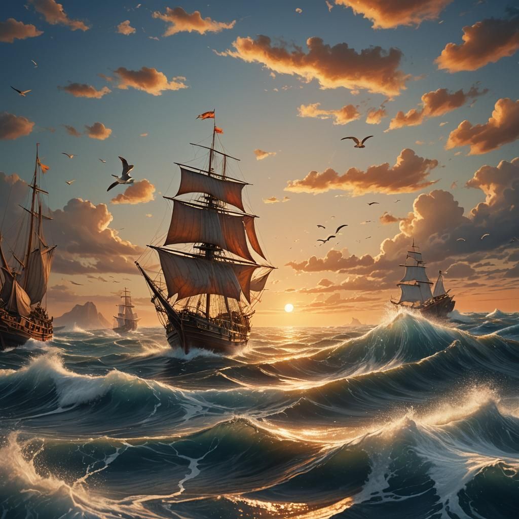 Fantasy Boat Sails on a Turbulent Sea
