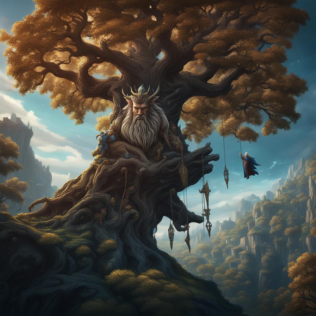 Odin Hanging from a Giant Tree