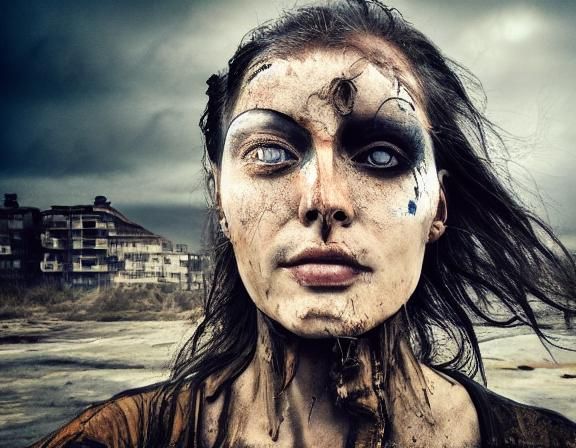 Cyberpunk Girl Crash Lands in Dystopian City