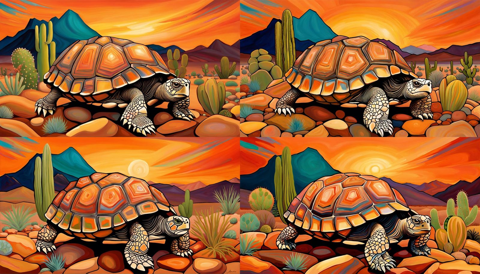 Mojave Desert World Turtle with Copper Eyes