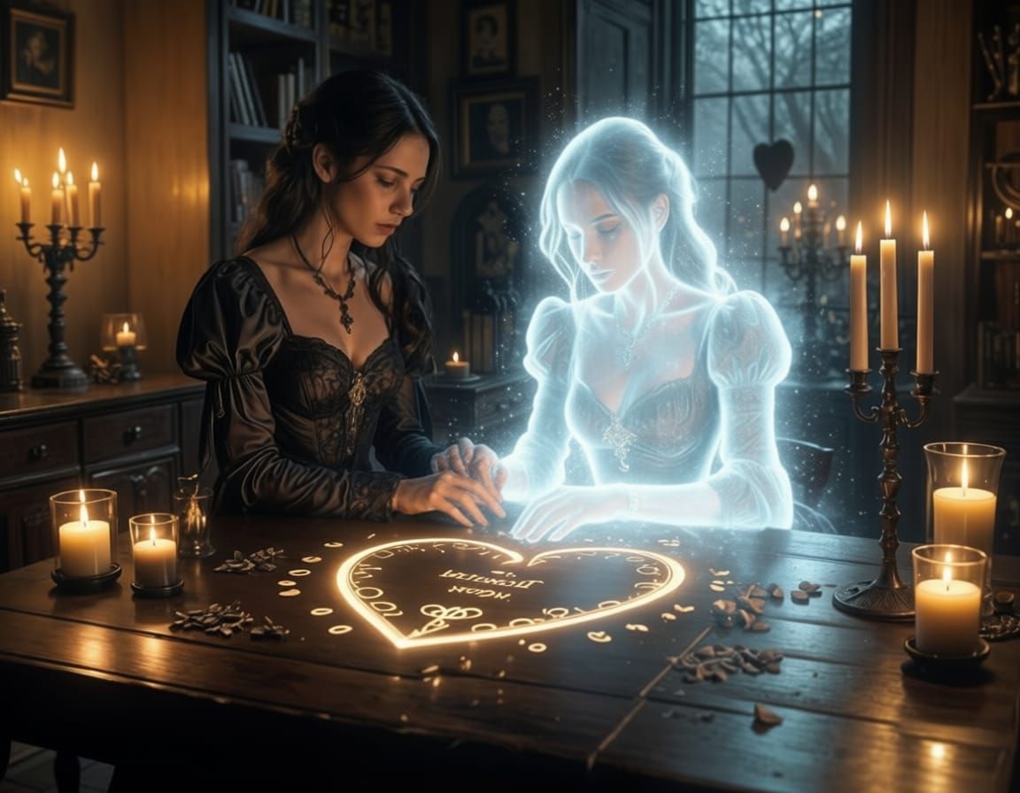 Spectral Woman Appears in Ethereal Scene