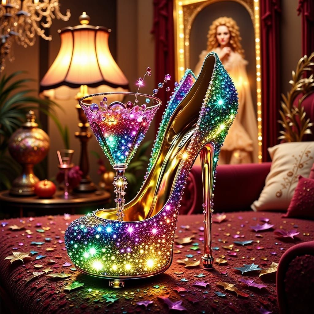 Rainbow Wedding Scene with Drag Show Shoe