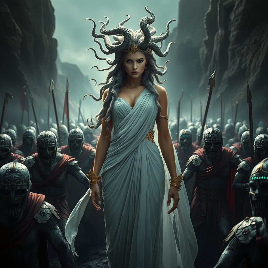 Medusa Goddess of Ancient Stone Warriors