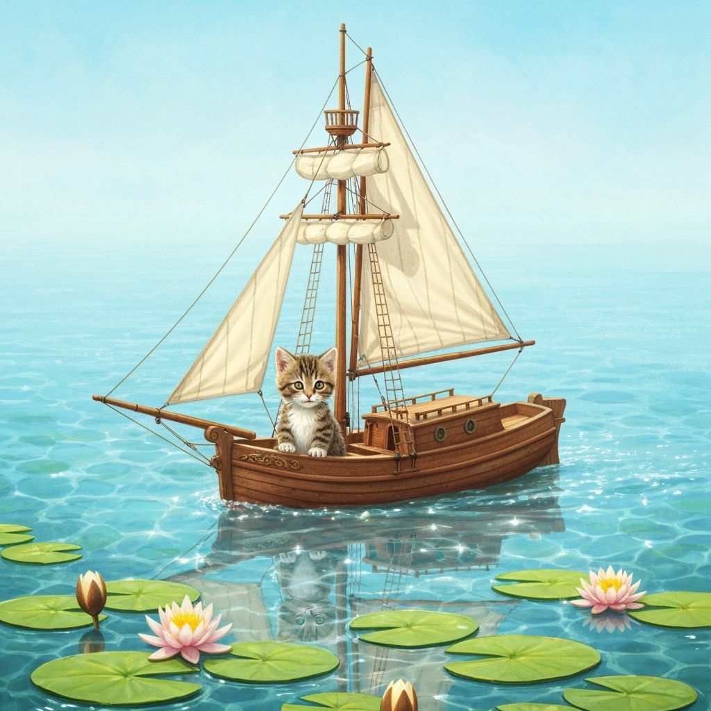 Ginger Kitten's Watercolor Adventure on Crystal Lake