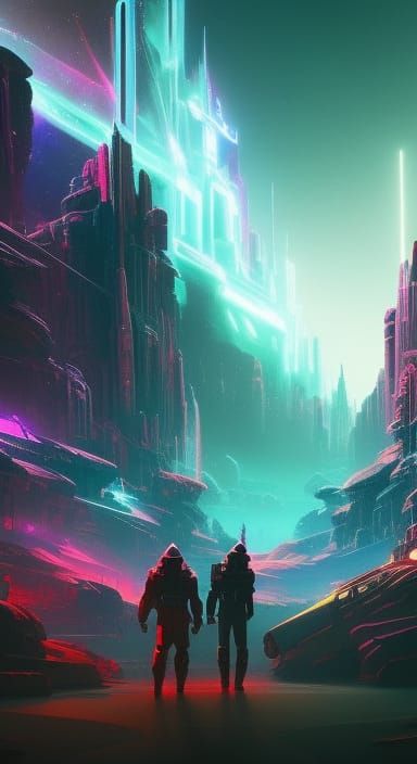 Surreal Galactic Adventure in Vibrant Colors