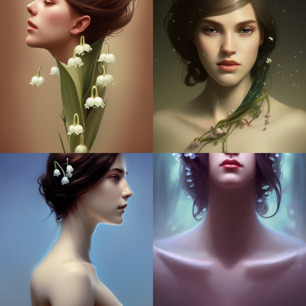 Lily of the Valley Flower Portrait in Hyperdetailed Style