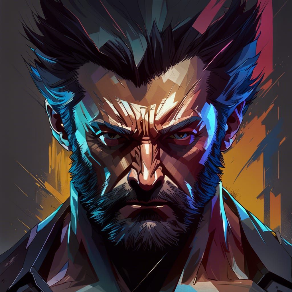 Wolverine Portrait in Hyperdetailed Digital Art Style