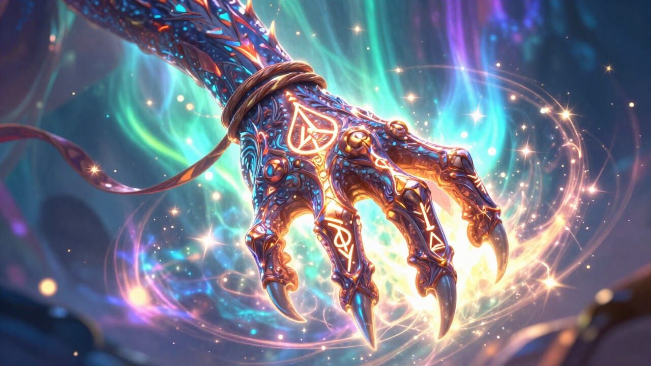 Dragon Claw Arcanum Rune with Magical Sparks