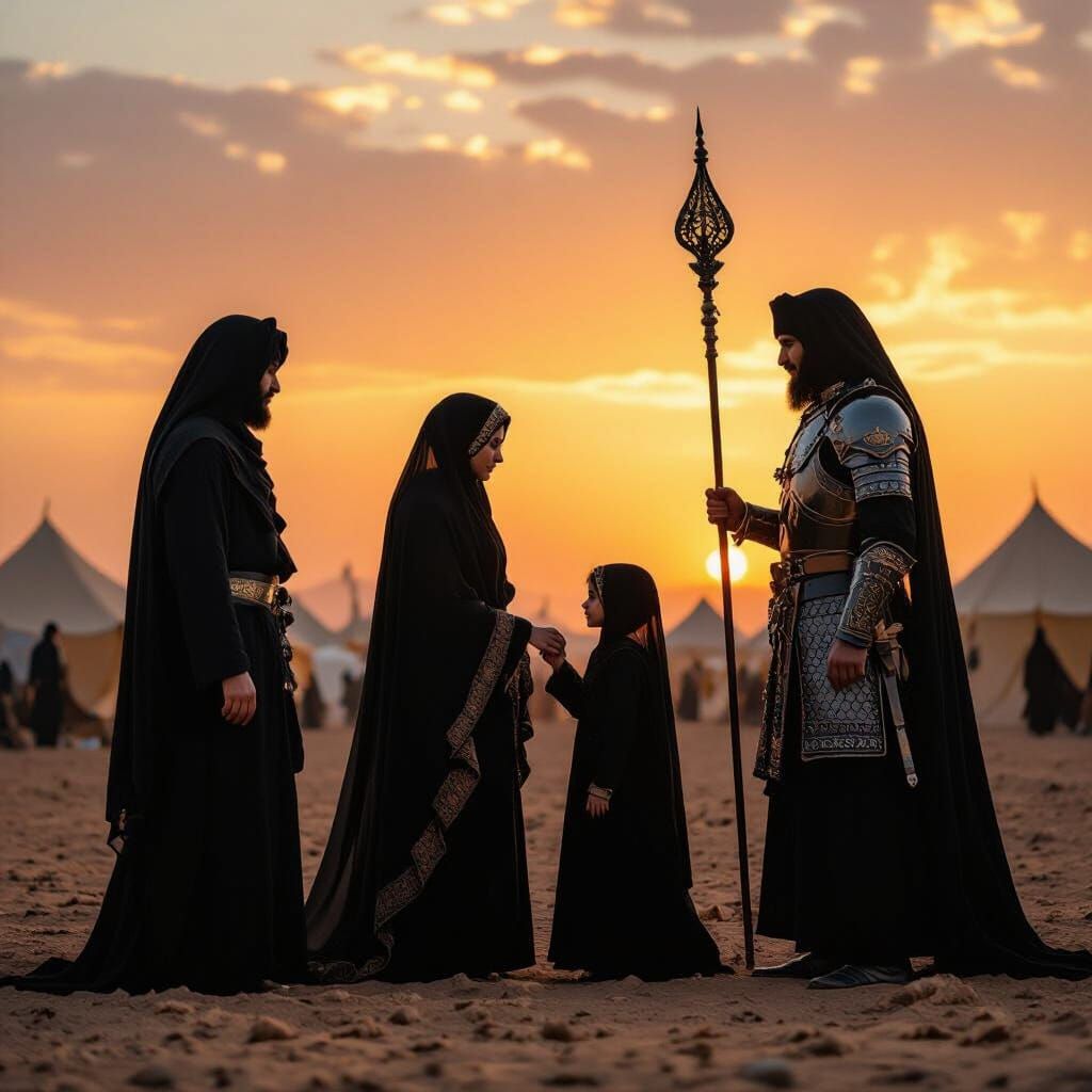 Karbala Battlefield Scene with Divine Light