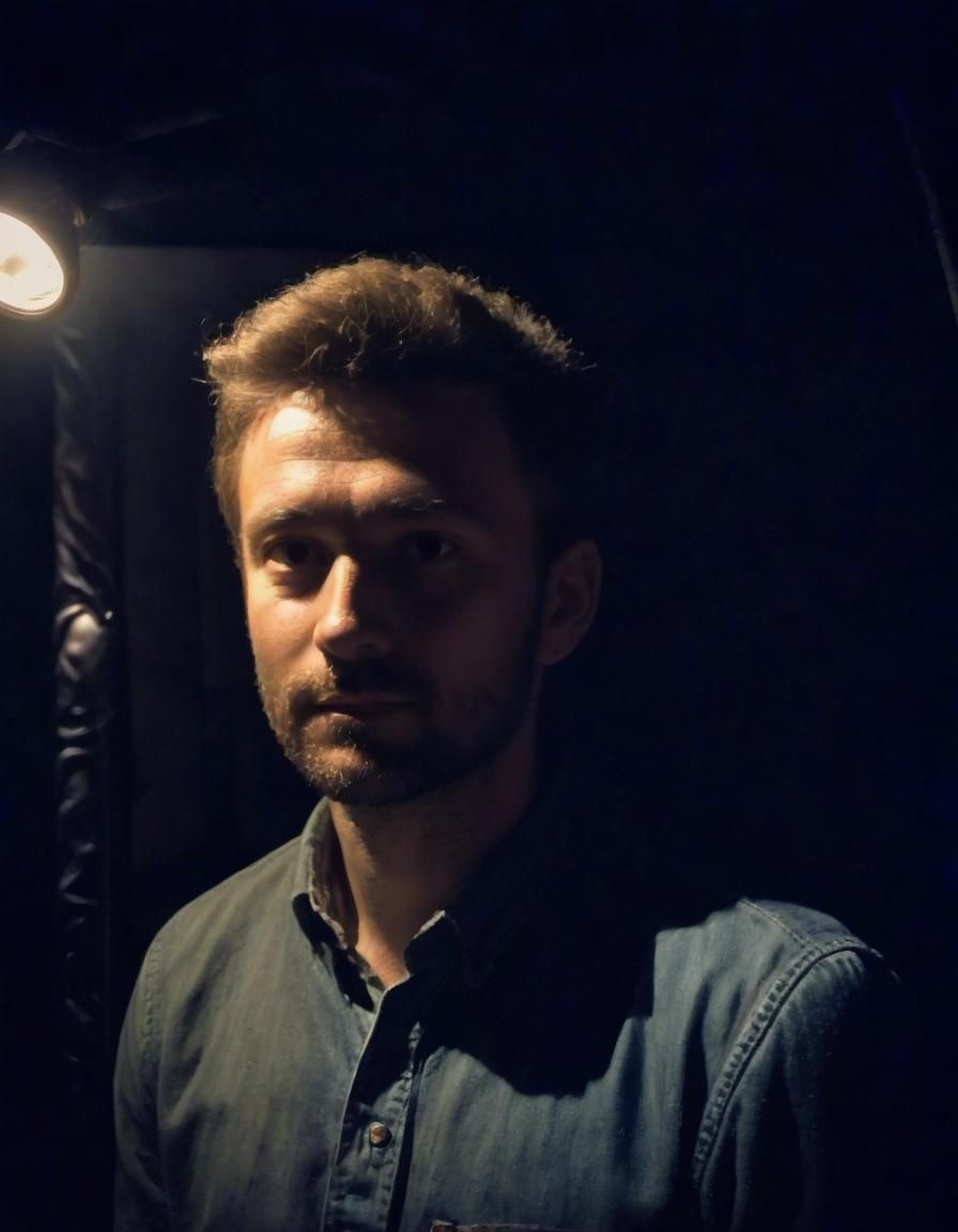 Man in Light-Booth Theatre Self Portrait
