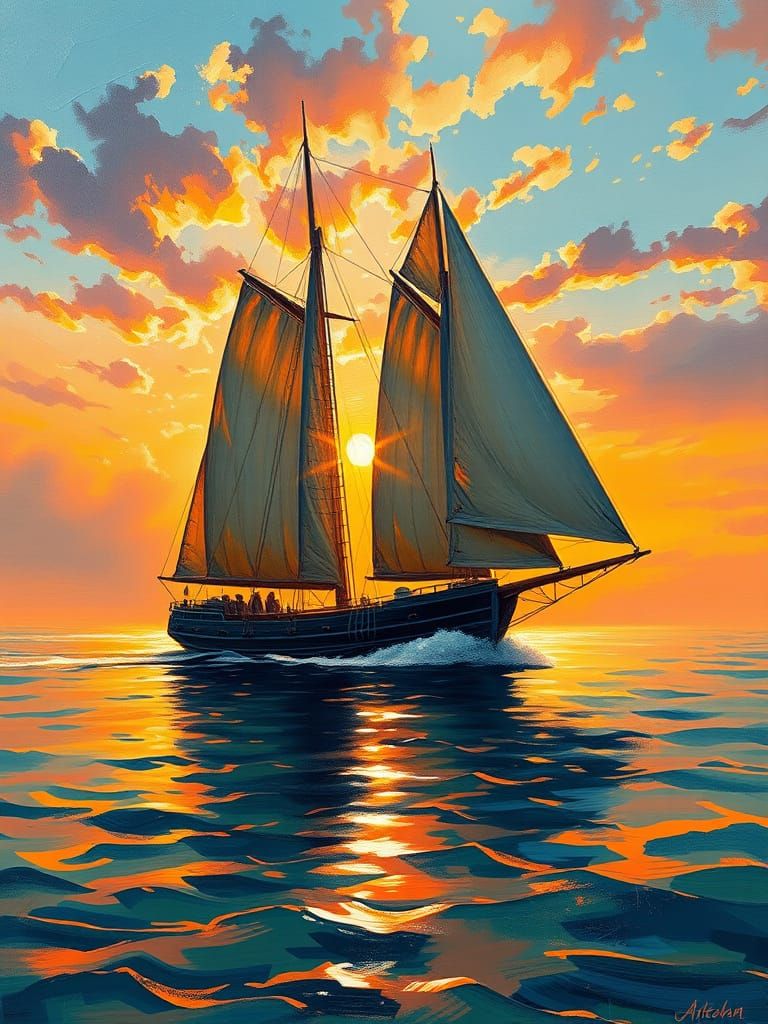 Timeless Brigantine at Golden Hour