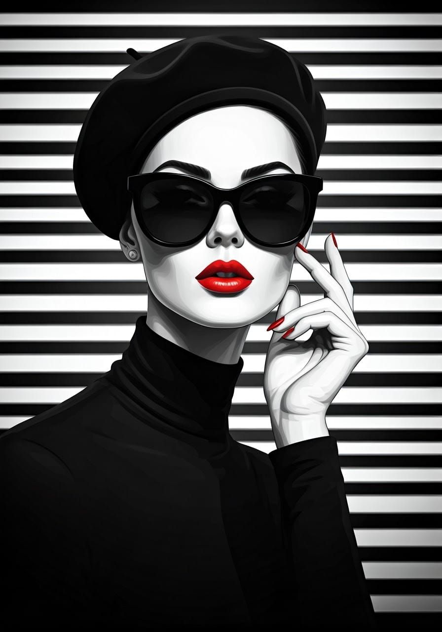 Modern Chic Woman in Monochromatic Elegance