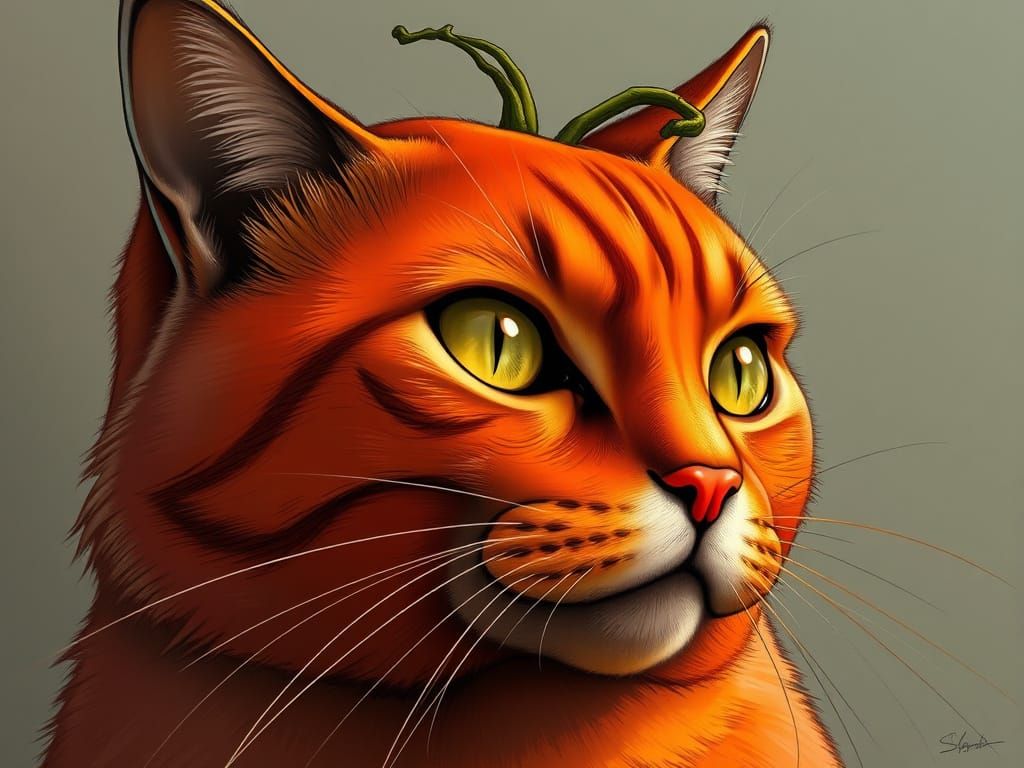 Feline Fruit Hybrid in Comic Book Style