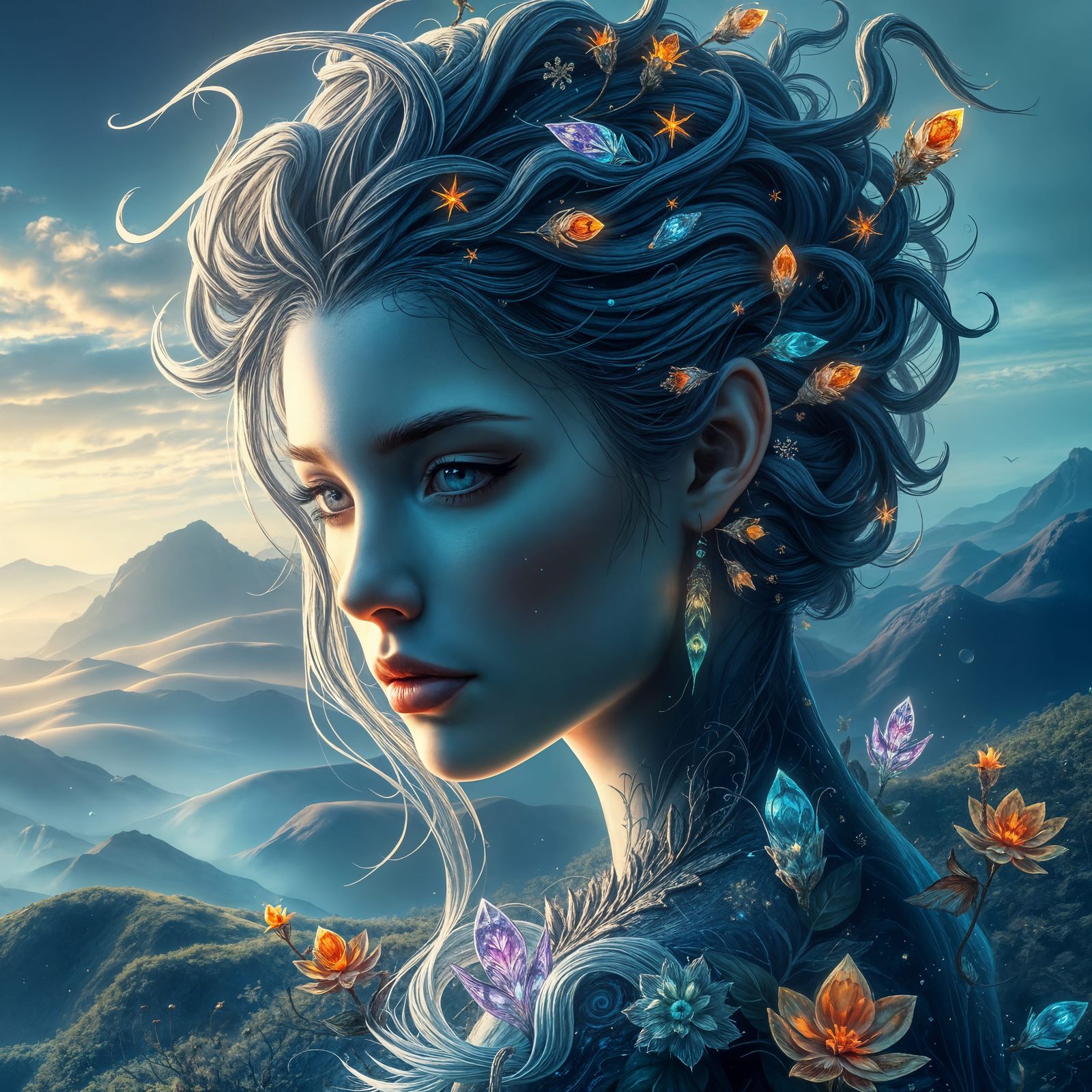 Fantasy Portrait Landscape in Detailed Matte Painting Style