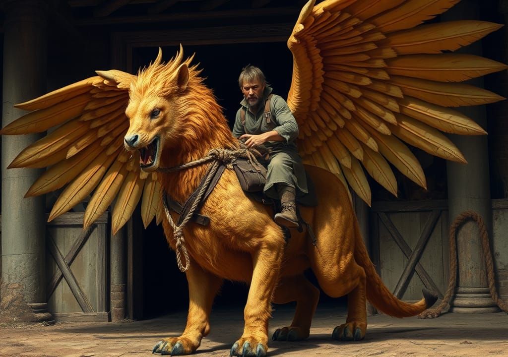 Griffin Escape: A Dramatic Fantasy Scene