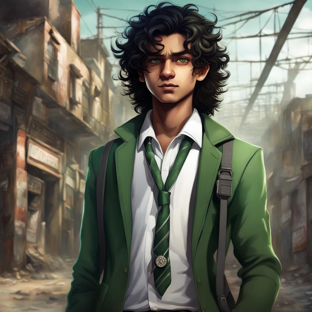 Teenage Boy from Calcutta as Detailed Matte Painting