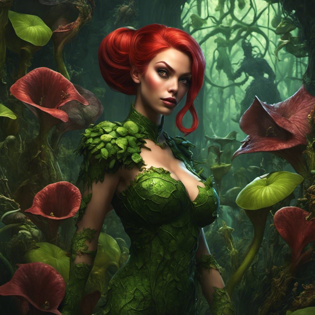 Poison Ivy Portrait in Dark Fantasy Style