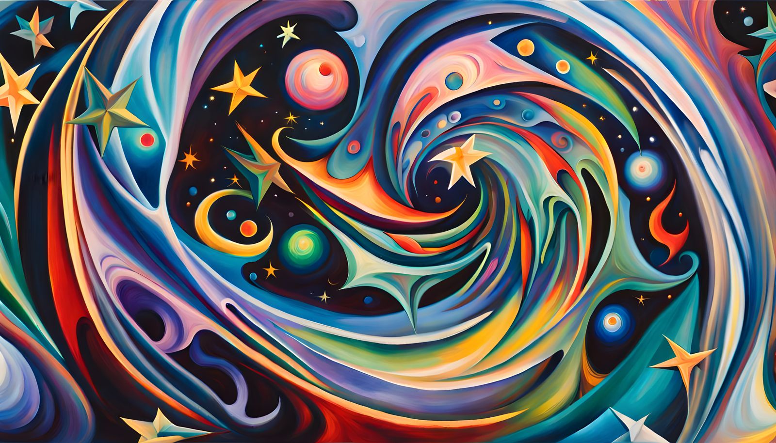 Iridescent Star Cluster Formation in Abstract Expressionism