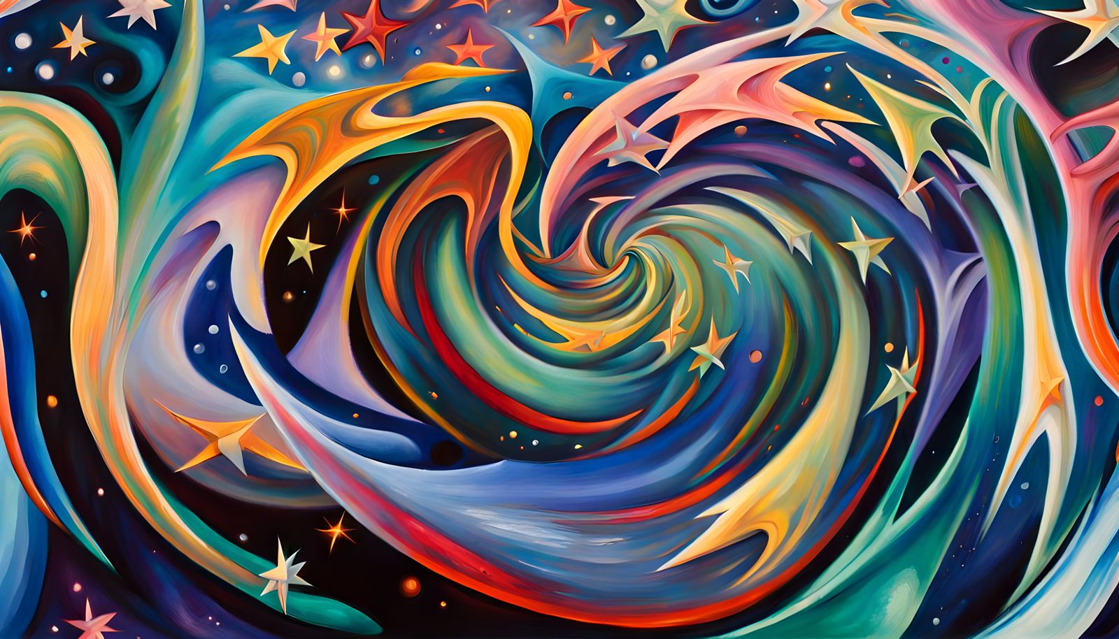 Iridescent Star Cluster Formation in Abstract Expressionism