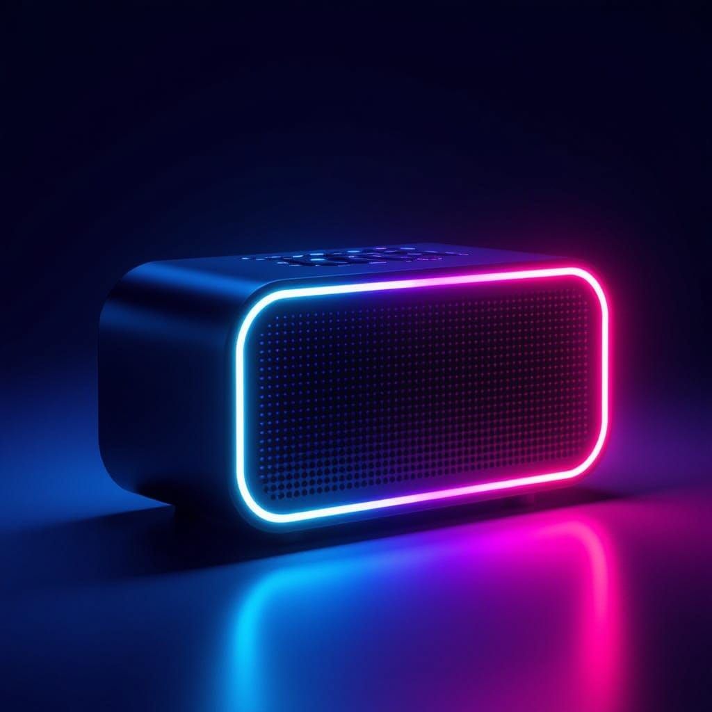 Futuristic Bluetooth Speaker with Pulsing LED Lights