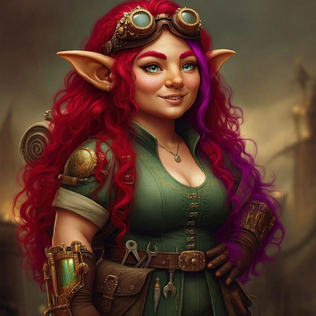 Steampunk Gnome Artificer with Wrist Crossbow