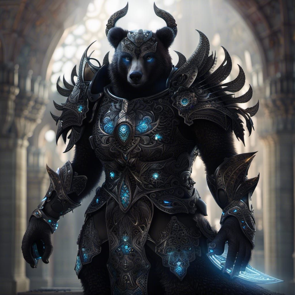 Shadow Knight Bear in Obsidian Armor