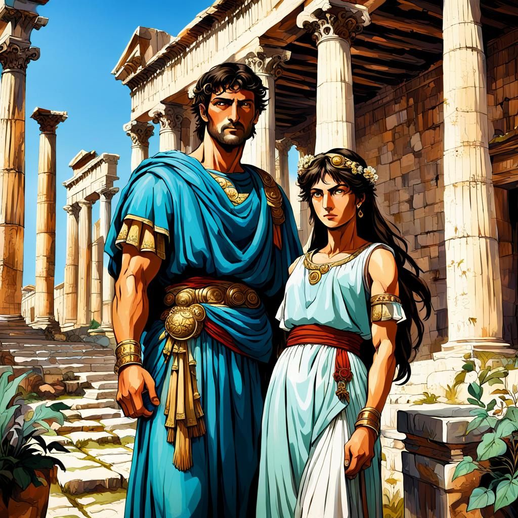 Anime-Style Ancient Italians in Lush Pre-Roman Village