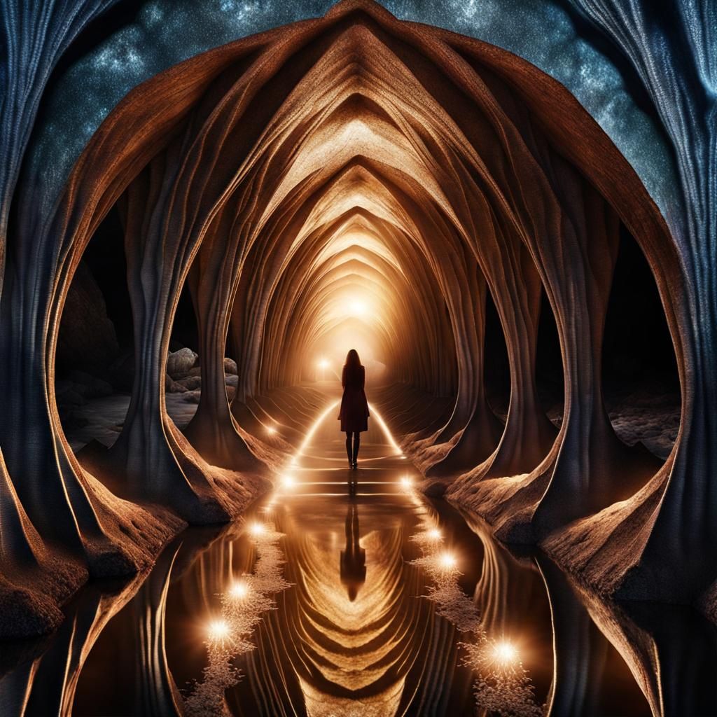 Crystalline Cavern: A Surreal Digital Art Masterpiece