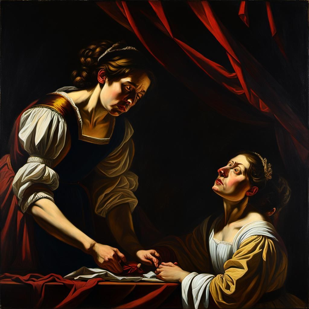 Judith Beheading Holofernes in Baroque Oil Painting