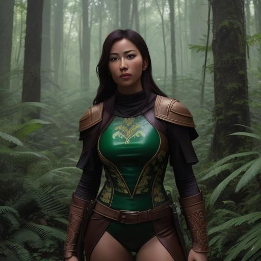 A female Medieval Ranger.