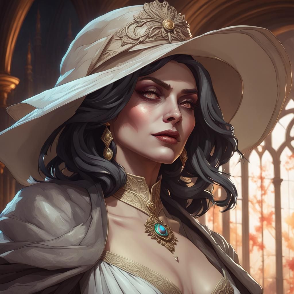 Lady Dimitrescu Portrait in Art Nouveau Style