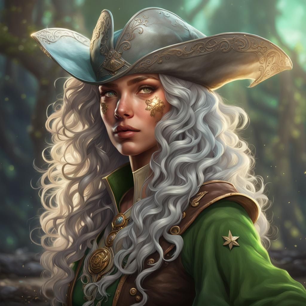 Ethereal Elf Woman Portrait in Digital Art Style