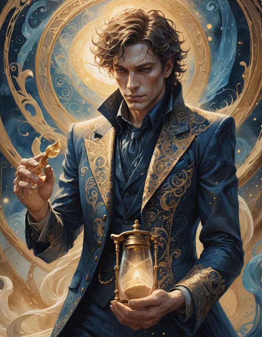 Sandman Portrait in Mystical Dreamscape