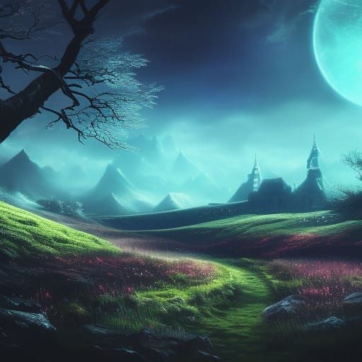 Magical Dark Fantasy Scenery in 8k Resolution