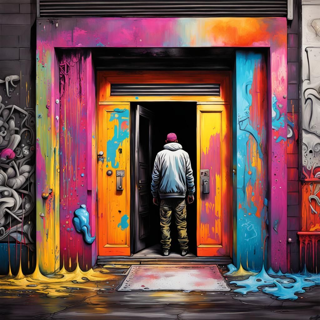 Doorman in Graffiti Splash Art Style