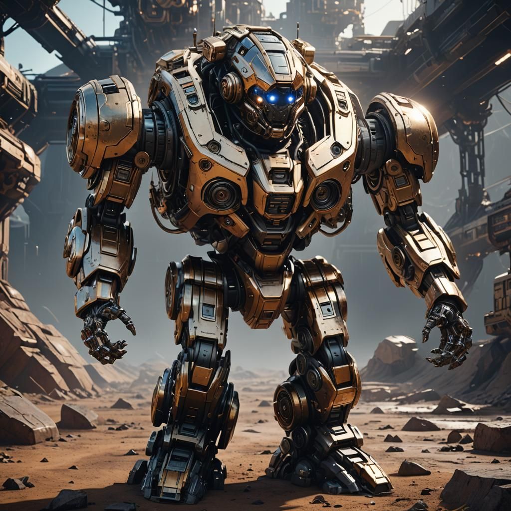 Jupiter as Robot with Intricate Sci-Fi Details