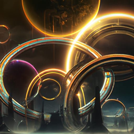 Epic Interplanetary Rings: Dramatic Digital Matte Painting