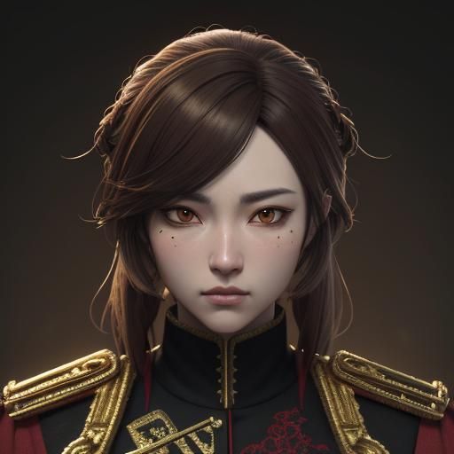 Man in Ornate Military Uniform: Anime Style